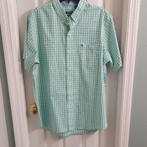 Izod Men's Mint Checkered Button-Down Shirt